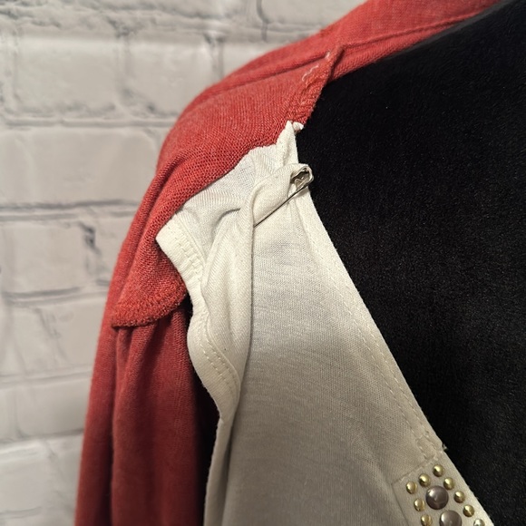 Heart Soul Ruffle Top/Cardigan Combo Blouse 3x - Picture 10 of 11